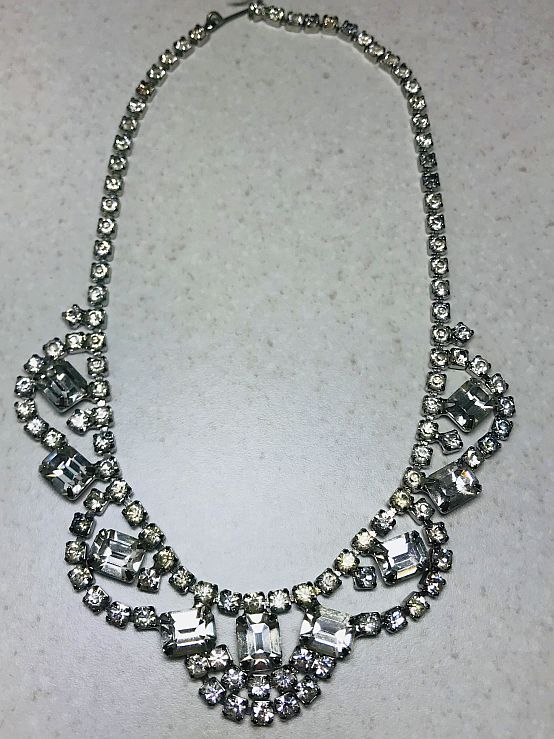 Vintage Rhinestone Collar Necklace - Ruby Lane