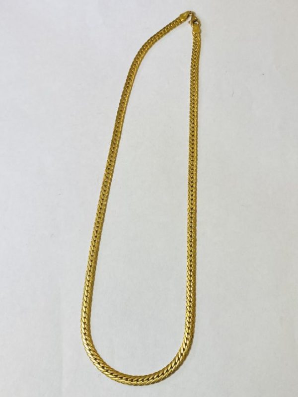Herringbone Gold Plated Engraved Necklace For Women - Talisa