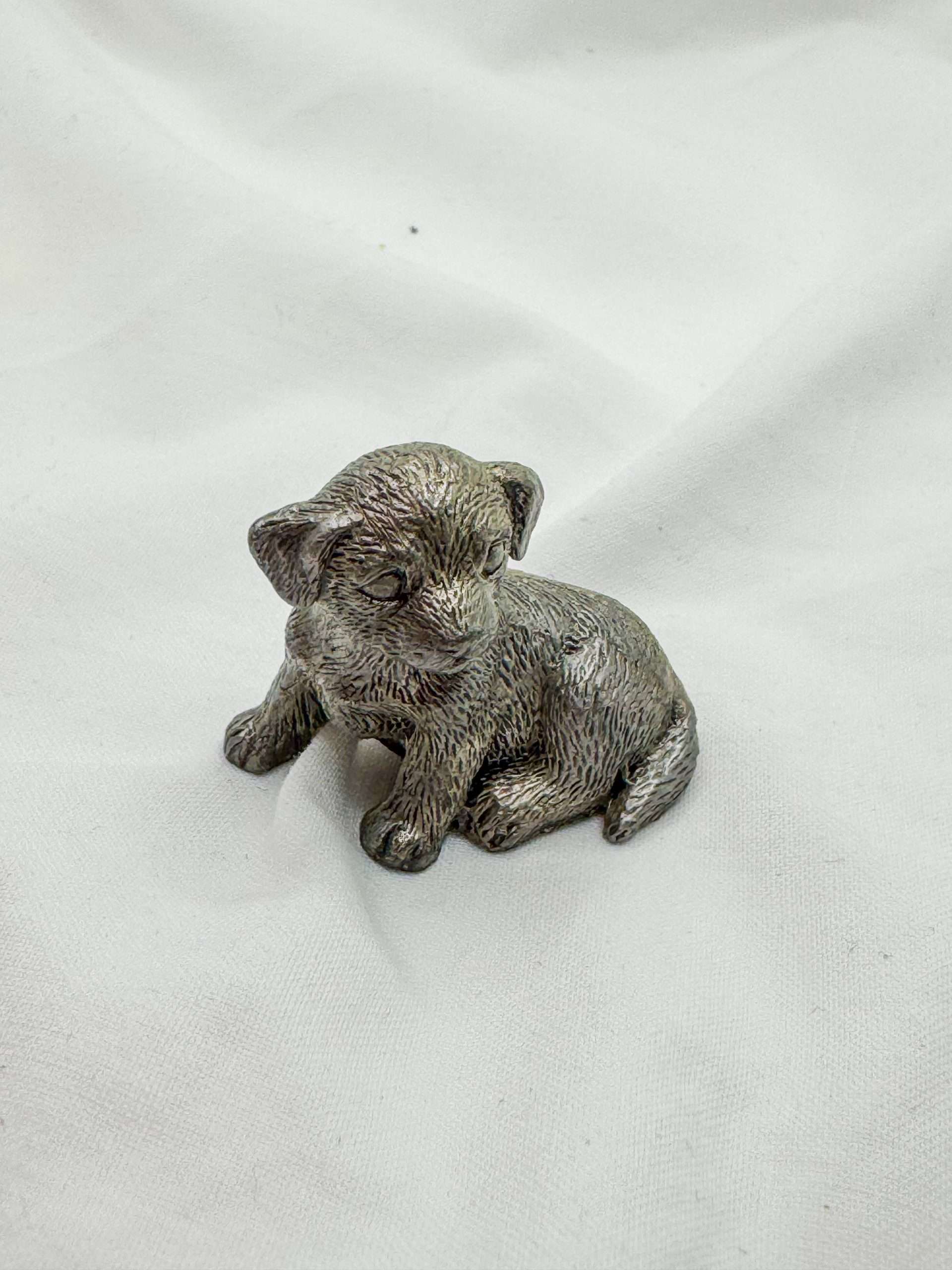 Pewter Miniature Cat & Dog Figurines - Image 2