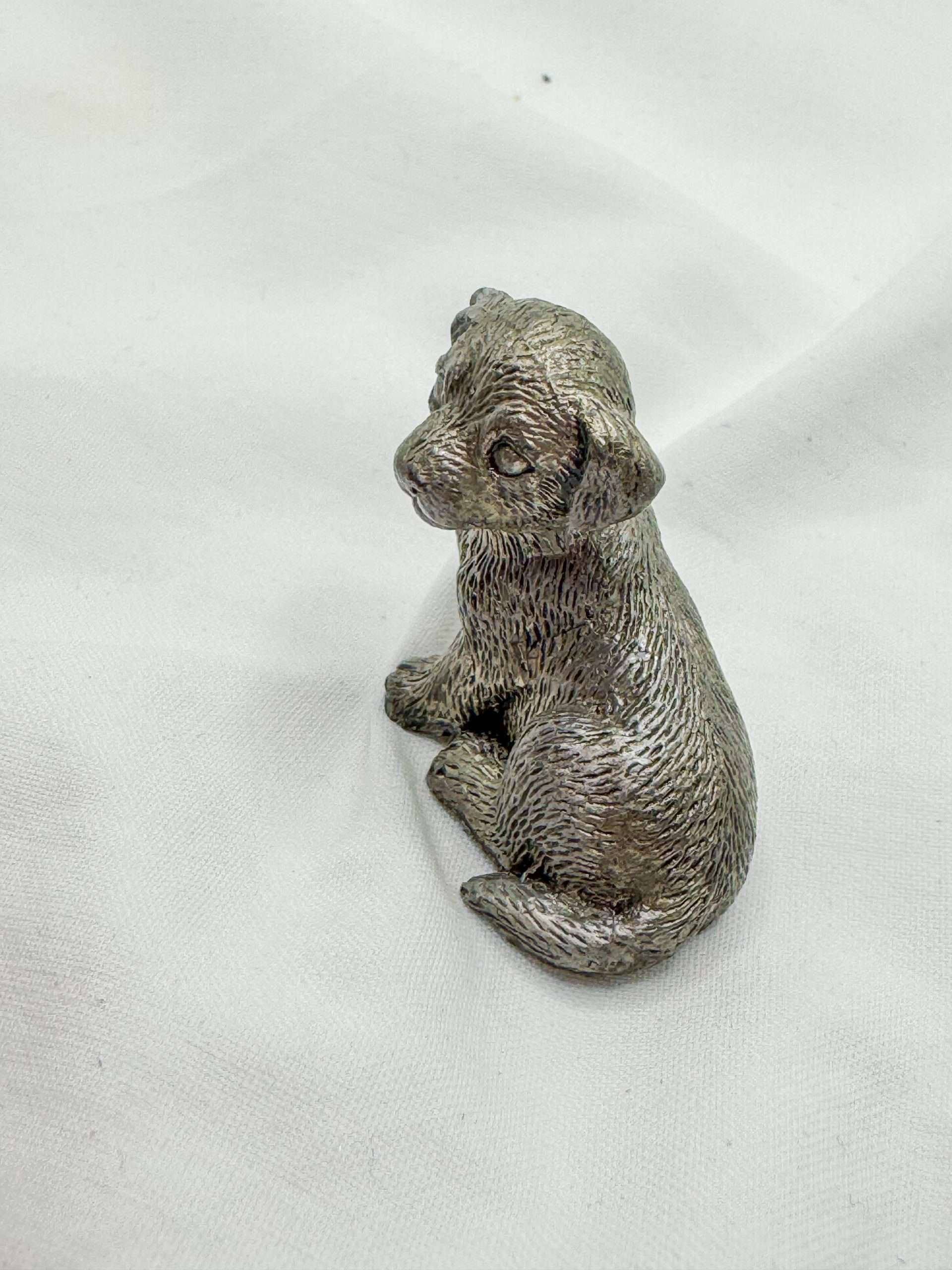 Pewter Miniature Cat & Dog Figurines - Image 4