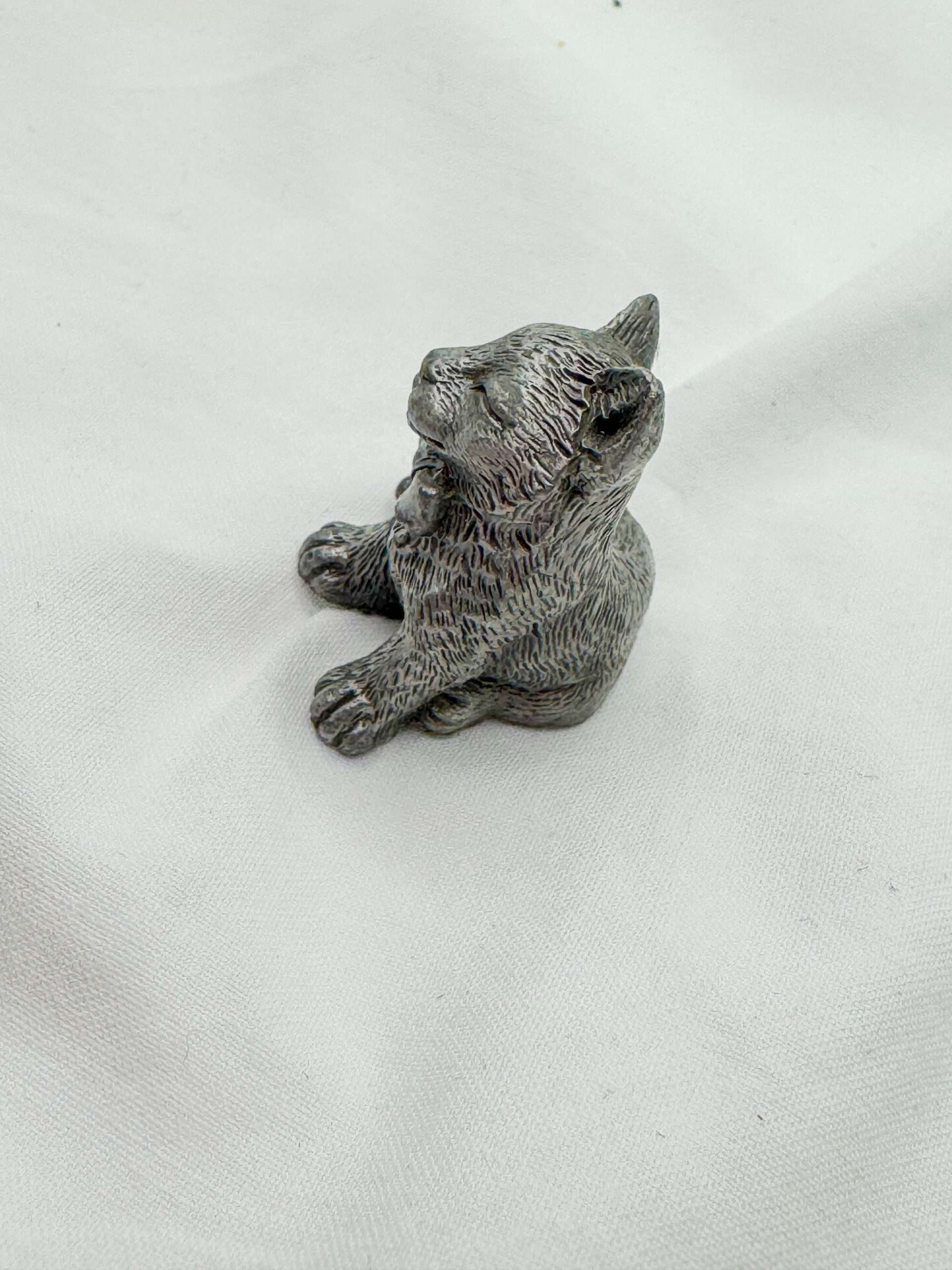 Pewter Miniature Cat & Dog Figurines - Image 7