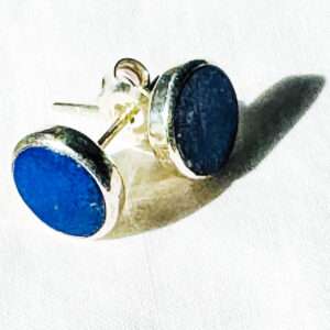 Sterling Silver Lapis Lazuli Stud Earrings-10mm