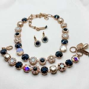 Authentic Mariana Jewellery Sets – Rose Gold & Silver - Necklace Earrings Bracelet