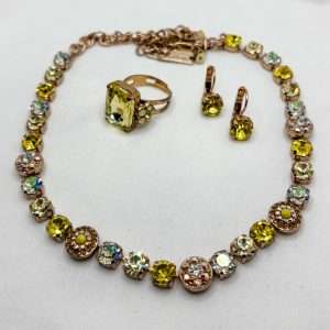 Authentic Mariana Jewellery Sets – Rose Gold & Silver - Necklace Earrings Ring