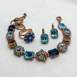Authentic Mariana Jewellery Sets – Rose Gold & Silver - Ring Bracelet Earrings