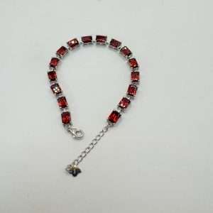 Sterling Silver Garnet Bracelet