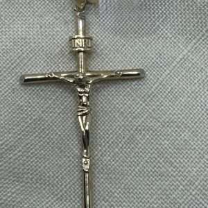 9ct Yellow  Gold Crucifix Pendant – 375 Stamped – 28mm