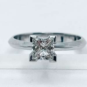 18ct White Gold Princess Cut Diamond Ring – 0.71ct G VS1 – GIA Inscribed