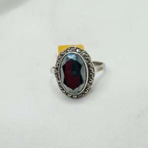 Art Deco Hematite Marcasite Ring